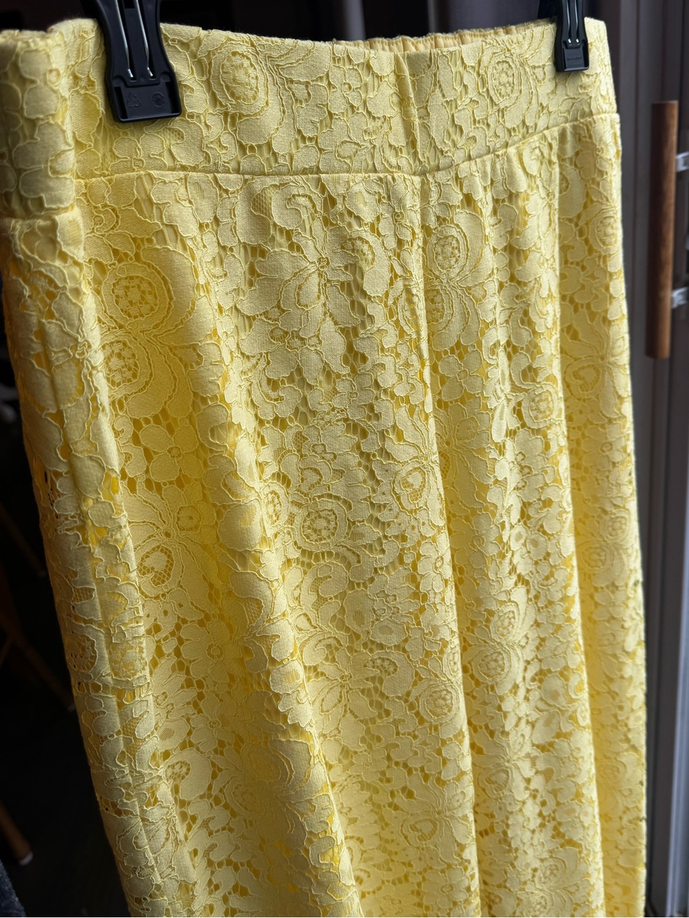 Isaac Mizrahi Yellow Wide Leg Lace Pants medium - Picture 3 of 5